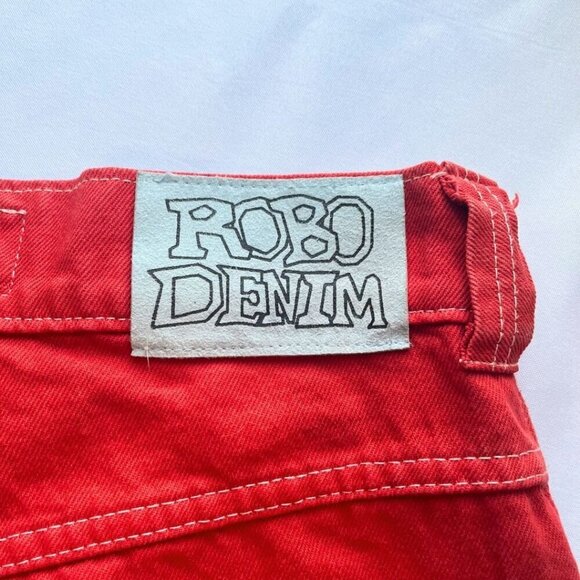 DIGITS 238 ROBO DENIM MEN'S ORANGE BAGGY STREETWEAR WIDE LEG JEANS - XS - Picture 10 of 12